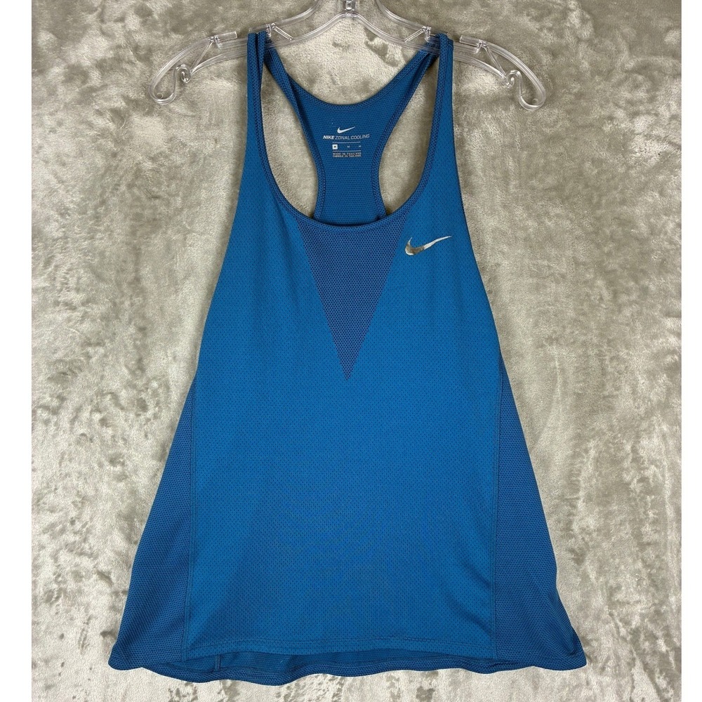 Nike Zonal Cooling Racerback Mesh Running Tank Top Blue Womens Medium 890564-465